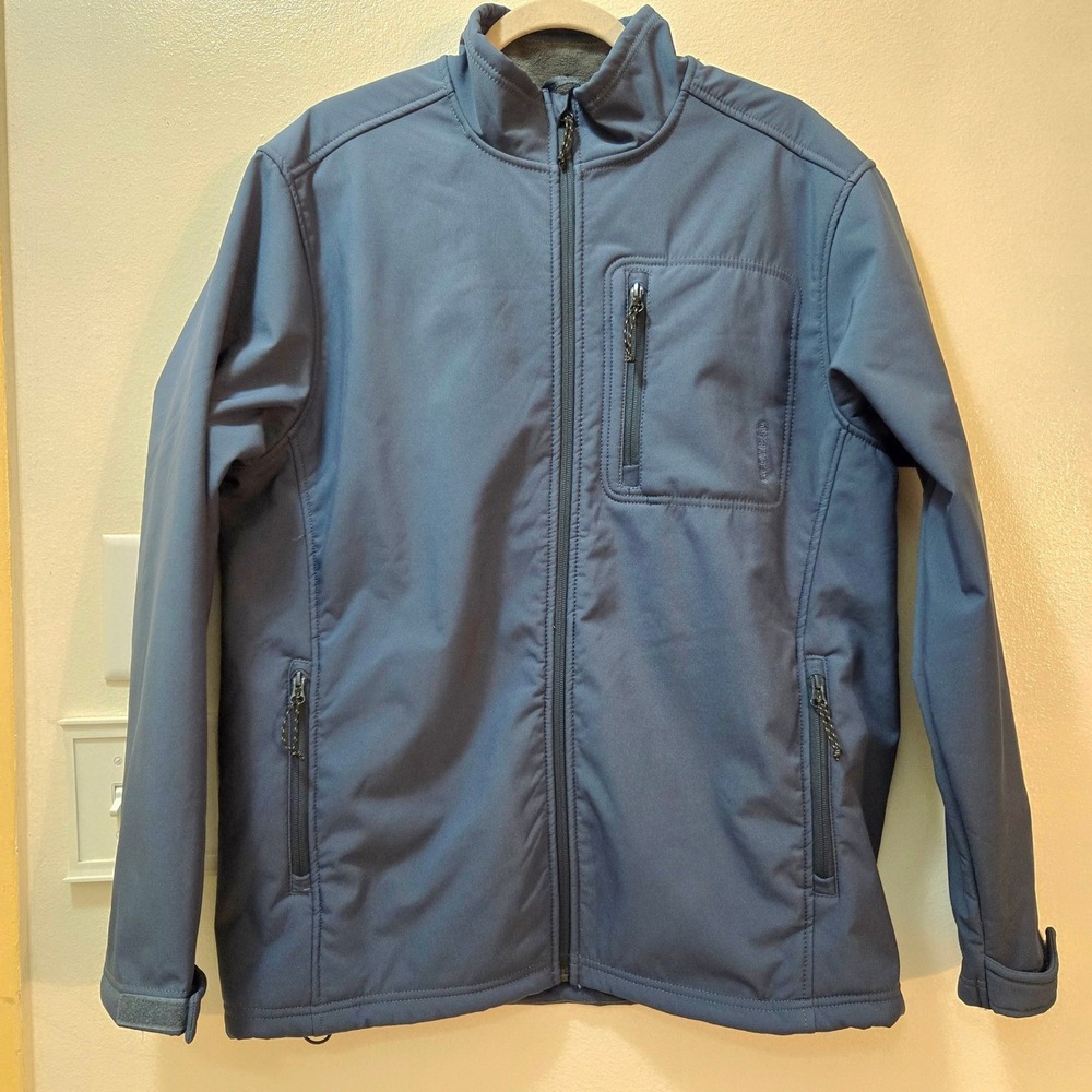 RedHead Softshell Jacket Mens  Blue Fleece Lined Full Zip Outdoor Coat - Picture 2 of 11